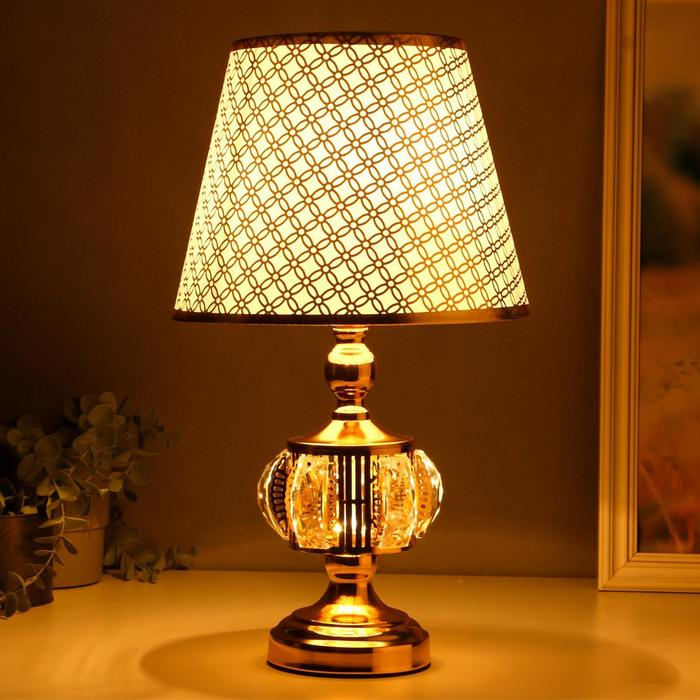 Настольная лампа с подсветкой 16682/1 E27 40Вт золото RISALUX