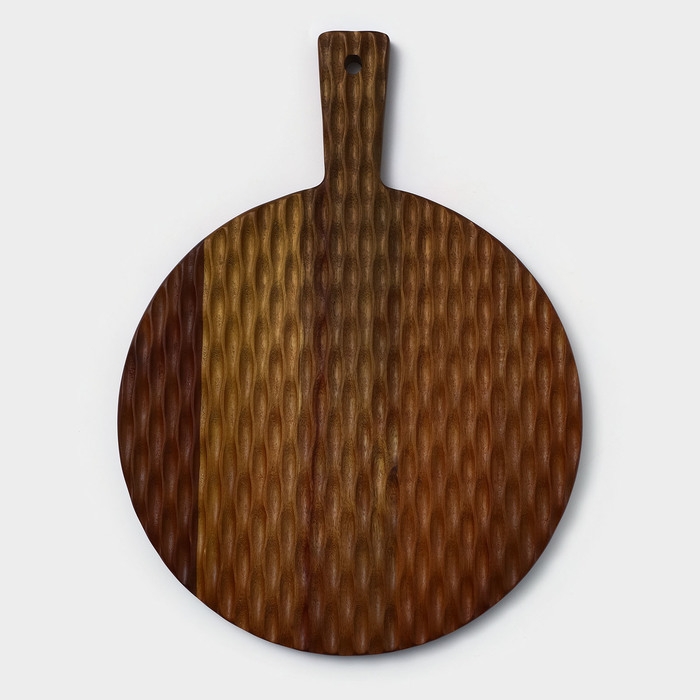 Доска разделочная с ручкой &laquo;Рельеф&raquo;, 40&times;30&times;1,5 см, акация