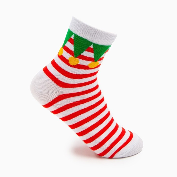 Носки женские &laquo;Праздник&raquo; цвет красно-белый, размер 23-25