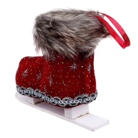 Конфетница &laquo;Сапожок&raquo;, на лыже, цвет бордовый