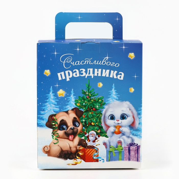 Коробка подарочная новогодняя складная с 3D эффектом &laquo;Мишка с подарком&raquo;, 18 x 15 x 7.5 см, Новый год