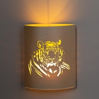 Светодиодная фигура &laquo;Тигр&raquo; 13 &times; 16 &times; 5 см, картон, батарейка ААх2 (не в комплекте), свечение тёплое белое