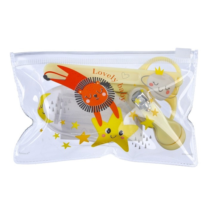 Набор маникюрный детский &laquo;Наше Чудо&raquo;, 4 предмета: ножнички, книпсер, пилочка, щётка