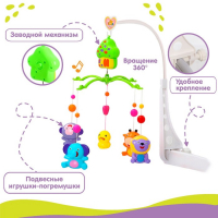 Мобиль музыкальный на кроватку &laquo;Домик. Джунгли №2&raquo;, заводной, Крошка Я