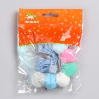 Дразнилка для кошек на креплении с бубенчиком "Гусеница с перьями", микс цветов Дразнилка для кошек на креплении с бубенчиком "Гусеница с перьями", микс цветов