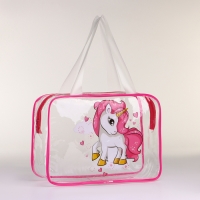 Косметичка на молнии, цвет малиновый