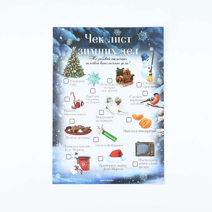 Письмо Деду Морозу &laquo;Новый год: Зимняя почта&raquo; с наклейками, чек лист и задания