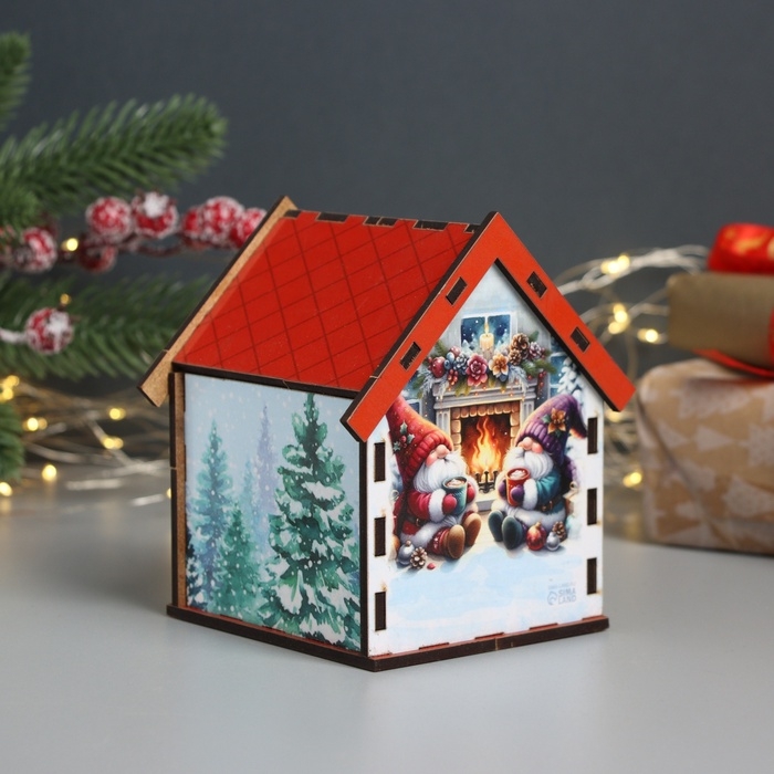 Новогодний чайный домик "Сказочного благополучия" 10,5х9,5х12 см