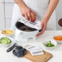 Многофункциональная овощерезка &laquo;Маджестик&raquo;, со сливной корзиной, 22,3&times;13,5&times;22,5 см, цвет бело-серый