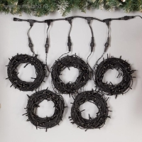 Гирлянда «Клип-лайт» 5 нитей по 20 м, IP44, УМС, тёмная нить, 665 LED, свечение тёплое белое, 24 В Гирлянда «Клип-лайт» 5 нитей по 20 м, IP44, УМС, тёмная нить, 665 LED, свечение тёплое белое, 24 В