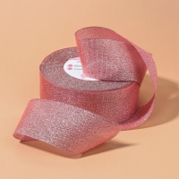 Лента парчовая, 40 мм, 23 &plusmn; 1 м, цвет розовый №013