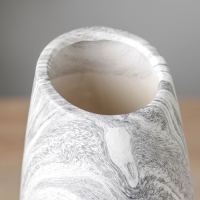 Ваза керамика настольная "Бригэм" бочка скос, d-6см, h-29,5х10 см, бело-серый