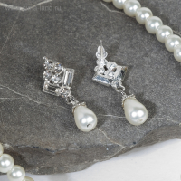 Набор 2 предмета: серьги, колье «Антуанетта» гранж, цвет белый в серебре, 40 см Набор 2 предмета: серьги, колье «Антуанетта» гранж, цвет белый в серебре, 40 см