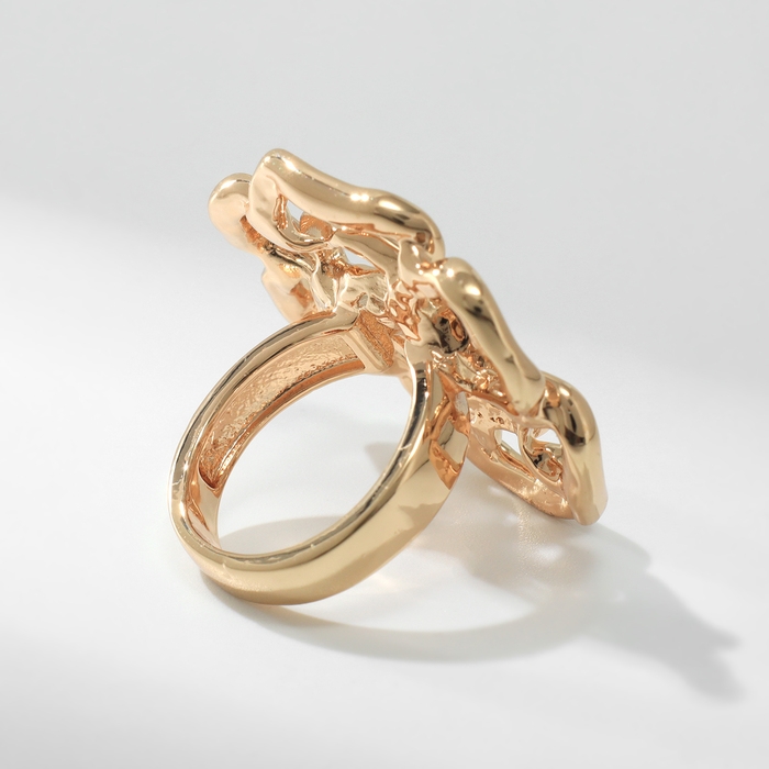 Кольцо металл &laquo;Цветок&raquo; роза, цвет золото, размер 17