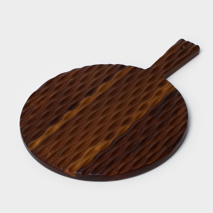 Доска разделочная с ручкой &laquo;Рельеф&raquo;, 35&times;25&times;1,5 см, акация