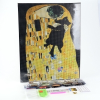 Алмазная мозаика с полным заполнением на холсте с подрамником &laquo;Поцелуй с котом&raquo;, 40 х 50 см