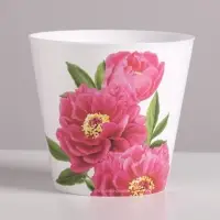 Кашпо для цветов &laquo;Пионы&raquo;, 0,8 л, 11 х 12 см