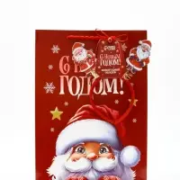 Пакет подарочный &laquo;Новогодняя сказка&raquo;, с ободком, 31 &times; 11 &times; 40 см