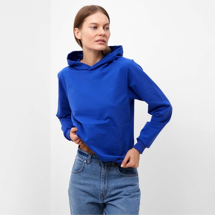 Толстовка женская, цвет ярко-синий, размер 52 Толстовка женская, цвет ярко-синий, размер 52