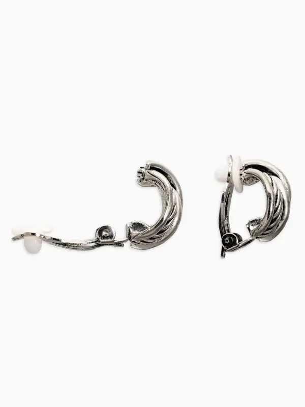 Клипсы "Винтаж" узел, цвет чернёное серебро