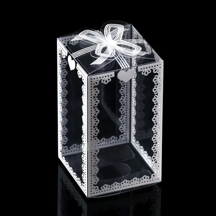 Складная прозрачная коробка из PVC, для упаковки подарков, 6&times;6&times;10.5 см