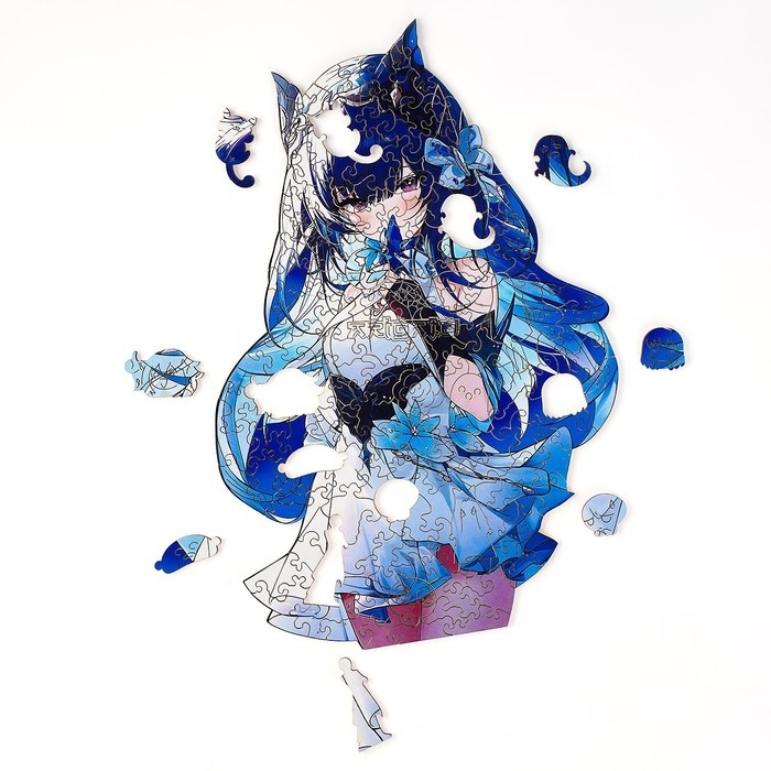 Пазлы деревянные фигурный «Аниме девушка», 155 элементнов Пазлы деревянные фигурный «Аниме девушка», 155 элементнов