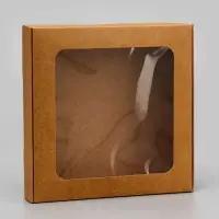 Коробка самосборная, крафт, 16&times;16&times;3 см