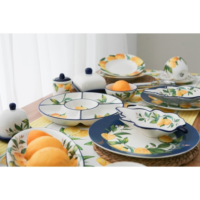 Сахарница с ложкой Доляна &laquo;Лимон&raquo;, 200 мл, цвет белый