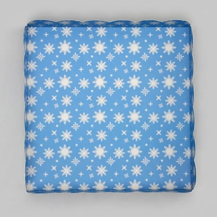 Коробка для печенья, кондитерская новогодняя упаковка, &laquo;Снеговик&raquo;, 21&times;21&times;3 см