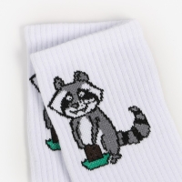 Носки женские, цвет белый/енот, размер 25