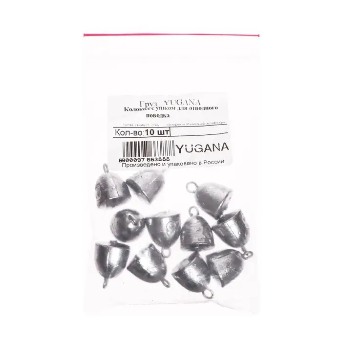 Груз YUGANA, колокол с ушком для отводного поводка, 26 г