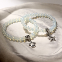 Браслет с подвеской МИКС шар №6 &laquo;Лунный камень&raquo; матовый