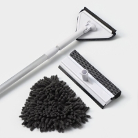 Щётка для окон Raccoon, поролоновая телескопическая насадка 47(80,5) см, две насадки из микрофибры с держателем 11,5&times;6,5 см