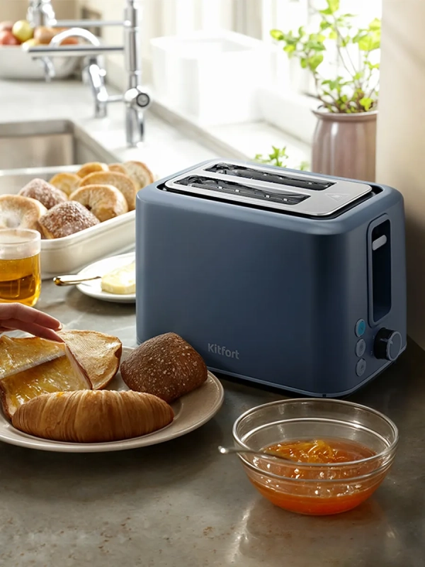Тостер для хлеба с поддоном для крошек КТ-6874 - 920-1080 Вт