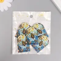 Декор для творчества дерево "Пчела и соты. Витраж" 4,4х3х0,3 см