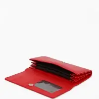 Кошелек жен 06-01-01 Июнь2523, 19*3*10см, 3 отд+отд/молн, д/карт, д/монет, на магните красн