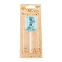 Свеча в торт на шпажке &laquo;Алмаз&raquo;, цифра 6, голубая, 5 см