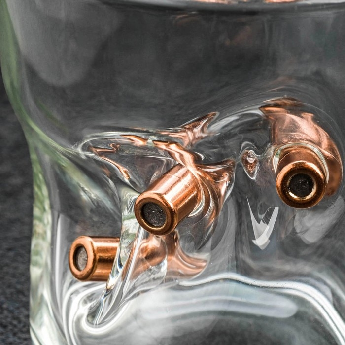 Стакан Стакан "Непробиваемый. 23 февраля", для виски, с пулей, 250 мл