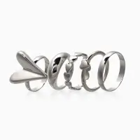 Набор колец 5 шт "Новый стиль" сердечки, размер МИКС, цвет серебро