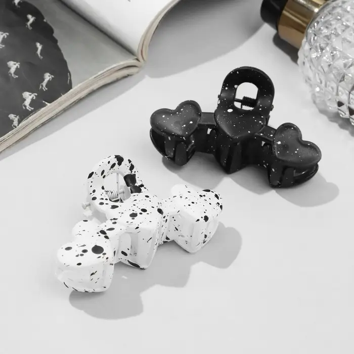 Краб для волос &laquo;Флоранс&raquo;, сердца, 7 см, МИКС