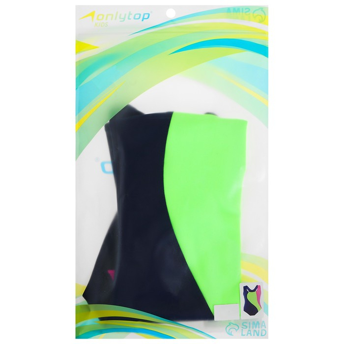 Купальник слитный &laquo;Волна&raquo;, тёмно-синий/зелёный неон/фуксия, р. 38