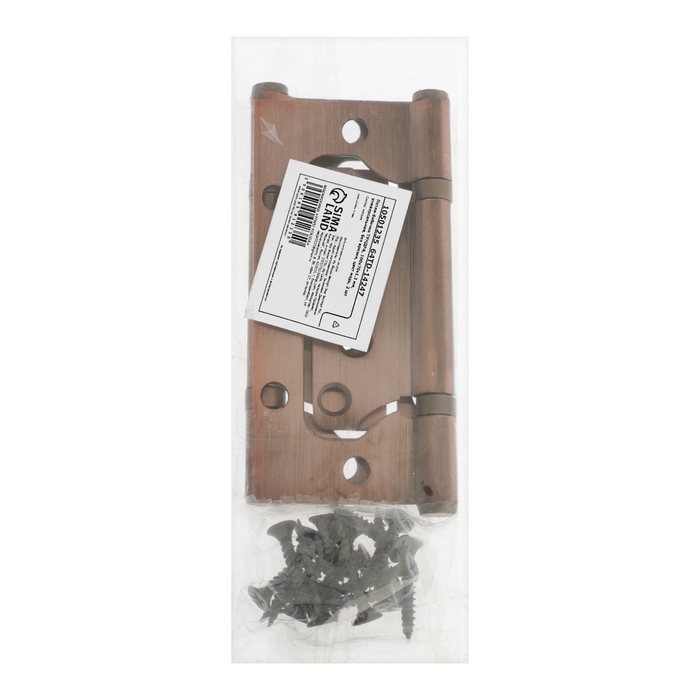 Петля-бабочка ТУНДРА, 100х70х1.3 мм, универсальная, без врезки, цвет медь, 2 шт Петля-бабочка ТУНДРА, 100х70х1.3 мм, универсальная, без врезки, цвет медь, 2 шт