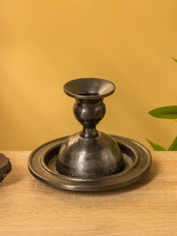 Подсвечник "Ретро серия Оксфорд" алюминий 13,5х13,5х10 см