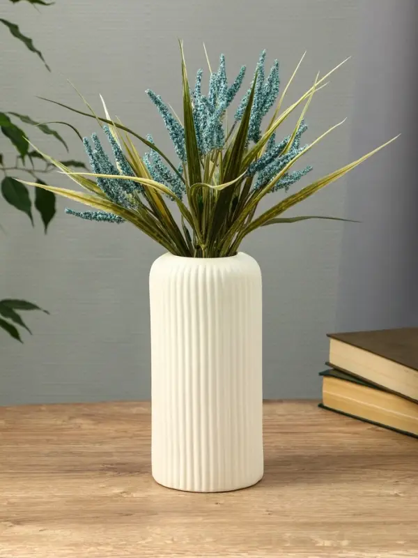 Ваза керамика настольная "Флоранс классик" 20х9,5х7 см, белый