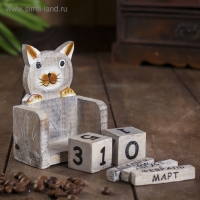 Деревянный календарь "Кошка"7х4х10 см Деревянный календарь "Кошка"7х4х10 см