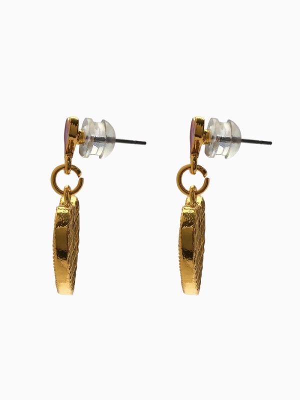 Серьги &laquo;Галиотис&raquo; сердце, цвет зелёный в золоте