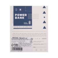 Внешний аккумулятор 484, 10000 мАч, кабели Type-C/Lightning/MicroUSB, фонарь, белый