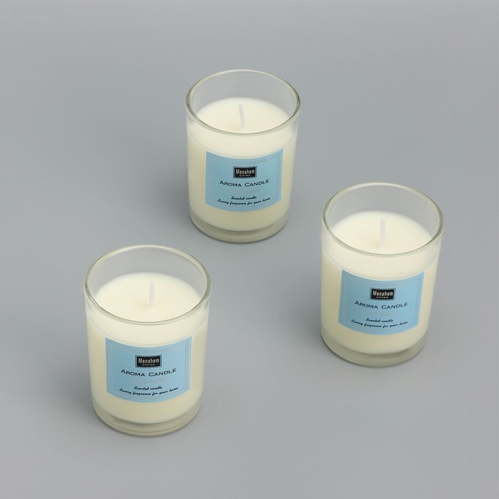 Набор свечей ароматических "Aroma Candle", морская вода, 3 шт