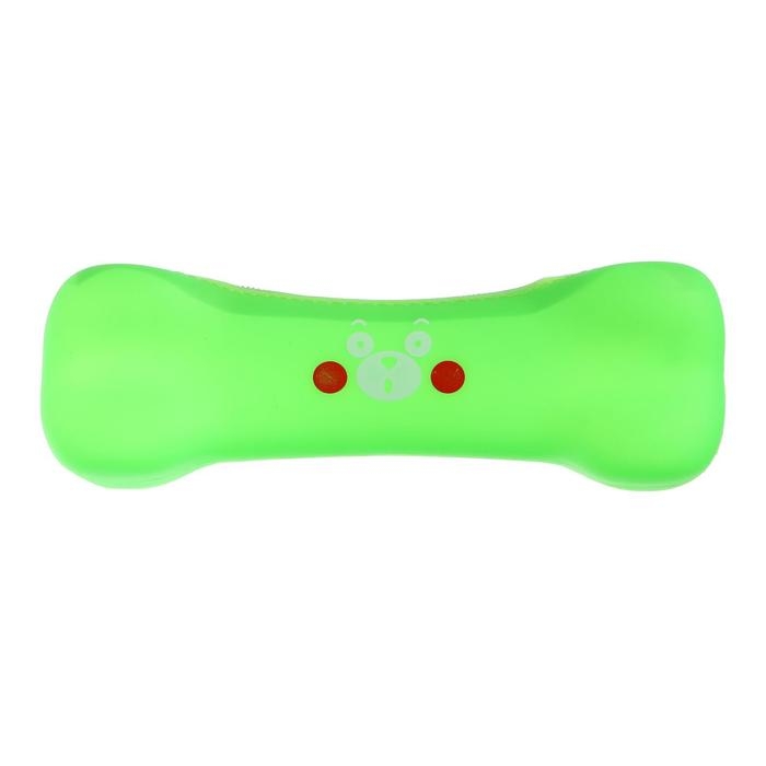 Пенал школьный "Кость" на молнии, силиконовый, салатовый