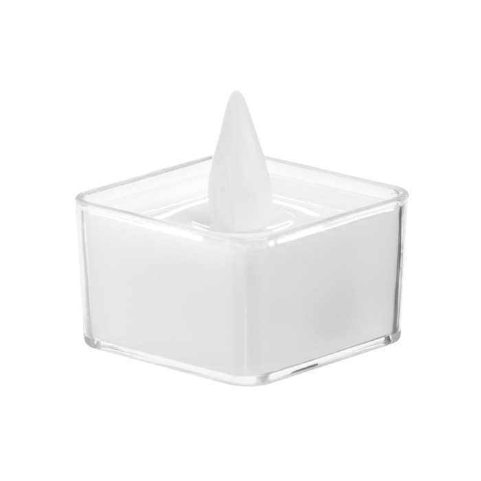 Ночник Ночник "Свеча квадрат" LED 0,5Вт от батареек 3хAG10 белый 4х4х4,5 см RISALUX